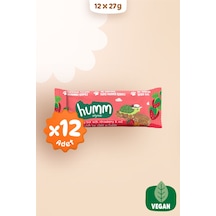 Humm Organic Organik Vegan Çilekli Ve Fındıklı Yulaf Bar 12 x 27 G