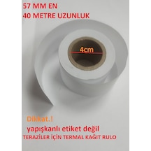 Geniş Göbek 57x40 Termal Terazi Kağıdı 40 Metre 1 Pakette 10 Adet Rulo