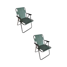Plastik Kollu Katlanir 2 Li Piknik Ve Kamp Sandalyesi Yesil 46,5x40,5x41 Cm Sirt 57x55x81 Cm Yeşil
