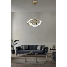 Dron Tek Top Modern Sarkıt Led Avize - 3 Renk Kumandalı - Gold Gold