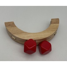 Angel Çanta Aksesuar 14 Cm Oval Ahşap Burs Kırmızı Renk Toplu