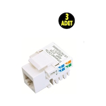 3 Adet Rj45 Şase Cat5e 8p8c Keystone Jack Modül Rj 45 Konektörü Key Stone Jack