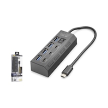 İetop Hdx7057 Type-c 3.2 Gen1 Anahtarlı Hub 7 Port 5 Gbps Siyah