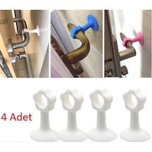 Vantuzlu Geçmeli Kapı Kolu Stoper 4lü Set Ev Gereçi