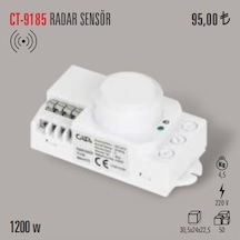 Cata Ct-9185 1200 Watt Radar Sensör Beyaz