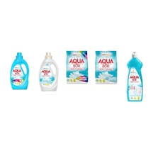 Aquabor Doğal Mineralli Sıvı Renkliler + Sıvı Beyaz + 4 Kg Renkliler + 4 Kg Beyaz + Elde Bulaşık 5 Li Set