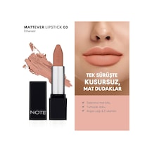 Cosmetics Mattever Lipstick 03 Ethereal Yarı Mat Saten Bitişli Ruj, Açık Nude Çok Renkli