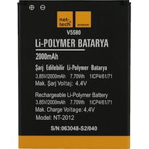 Vestel Uyumlu Venüs V3 5580 için Nettech Nt-32457 2000 Mah Batarya