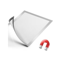 10 Adet Mıknatıslı Şömiz Manyetik Resim Çerçeve Şeffaf Magnet Şömiz Dosya 10x15 Cm - Gri Kenarlı Çok Renkli