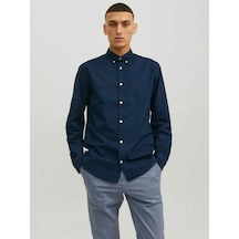 Jack&jones 12182486 Jjeoxford Shırt Ls Navy Erkek Gömlek Lacivert