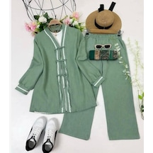 Lovie Moda Kadın Zikzak Detaylı İkili Takım Yeşil Lovie Moda Kadın Zikzak Detaylı İkili Takım Yeşil