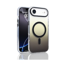 Zore İphone 17 Air Kılıf M-safe Şarj Özellikli Transparan Renk Geçişli Nvth Toros Kapak - Siyah
