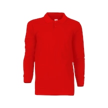 2 İp Polo Yaka Sweatshırt Kırmızı