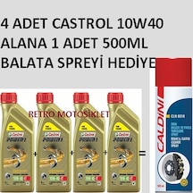 4 Adet Castrol 10W40 4t Yeni Formul +balata Spreyi