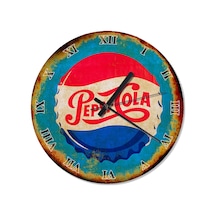 Pepsi Cola Kapağı Baskılı Duvar Saati (407695607) Çok Renkli