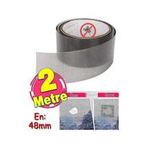 Yapışkanlı Sineklik Yaması Tülü Tamir Bandı Bantı Delik Fiber Tül Yapıştırma Gri 48 Mm X 2 Metre Cam