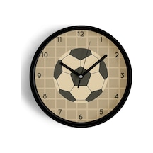 Futbol Topu Tasarımı Modern Duvar Saati - Çocuk Odası Duvar Saati - 30cm - Önü Camlı Siyah Kasa-jh0982 Siyah