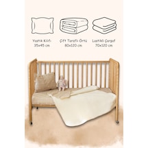 Esti Baby Bebek & Çocuk Uyku Seti 3'lü Pike Takımı 70x120 CM Lastikli Çarşaf - Örtü - Yastık Kılıfı