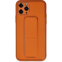 Newface - 376 - Apple Uyumlu iPhone 11 Pro Kılıf Coco Deri Standlı Kapak - Lvsqvr - - Turuncu