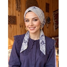 Raşelkori Tesettür Eşarp Bone Açık Gri