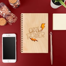 Girl Power Ahşap Kapaklı Defter 103 Ivory