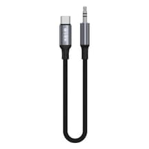 S-link Armor Mc-01 1.2m Type-c To M Aux Örgülü Metal Başlıklı Siyah Ses Kablosu