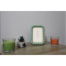 Boncuk Doku Minimal Çerçeve Açık Yeşil