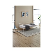 Alchera Daybed Tek Kişilik Sedir Metal Karyola Beyaz