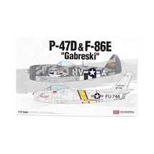Academy 12530 1/72 Ölçek, P-47d & F-86e Gabreski Le Savaş Uçağı Demonte, Plastik Maket Seti-51219