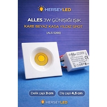 Alles 3w Günışığı Işık Kare Beyaz Kasa Yıldız Spot Gün Işığı