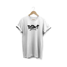 Respect Baskılı Beyaz T-shirt Beyaz