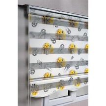 Etekli Fenerbahçe Taraftar Kanarya Desenli Genç Odası Zebra Stor Güneşlik Perdeler