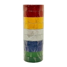 Renkli İzole Bant, 0,13x17mm, 3 Metre, 10 Adet, Elektrik İzolasyon Bandı