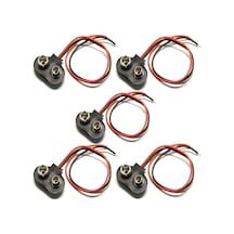 5 Adet - 9V Pil Başlığı Bağlantı Kablosu Jack Soket 9Volt Arduino
