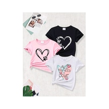 Stil-x Yeniz Sezon 3' Lü Takım Kız Çocuk Tshirt, Çok Renkli, %100 Pamuk Çok Renkli-9