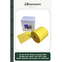Ce-35 45 Mt Plates Lastiği Hafif Sertlik Sarı Renk 0,35 Mm Yoga Bandı Günlük Antrenman Ev Egzersizi