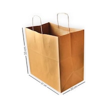 Burgu Saplı Kraft Kağıt Çanta 31X20X33 Cm 10 Adet
