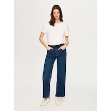 Faik Sönmez Wide Leg Fit Beli Lastikli Rahat Jean Pantolon S26jpn016 Us26jpn01627 İndigo