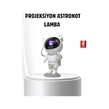 Bluetooth Müzikli Astronot Projeksiyon Lambası Yıldız Ve Ay Efektli Açık Lacivert