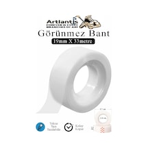 Görünmez Bant 19x33 Metre 1 Adet Şeffaf Görünmez Bant Aydınger Yazılabilir Mat Bant Büro Bandı Selefon Bant 1