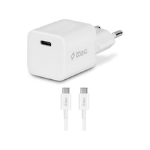 Smart Charger Pro Pd 20w Şarj Aleti Type-c Şarj Adaptörü + Type-c To Type-c Kablo Beyaz-2scp01cb