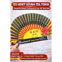180 Adet Siyah Tel Toka Saç Tokası Dayanıklı Metal Profesyonel Saç Teli Toka Seti Açık Kahve
