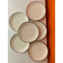 Efegil 6'lı Pasta Tabağı Beyaz Altın - Beyaz