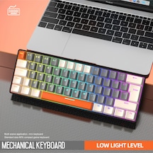 T60 Mini Rgb Oyun Klavyesi Gaming Mekanik 62 Tuşlu 18 Rgb Led Usb Tip-c Kablosu