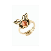 Kelebek - 937 - Doğaltaşlı Otantik Yüzük - - Novapazr - Kahverengi Yıldız
