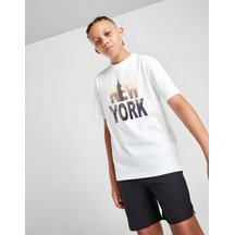 Uyguntarz Çocuk Newyork Baskılı Pamuklu Tshirt Beyaz