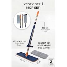 Yedek Mop Bezli 130 Cm Uzun Saplı Pratik Temizlik Mopu