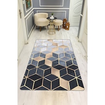 Modern Desenli Dijital Baskı Kaymaz Taban Halı H0195 Renkli