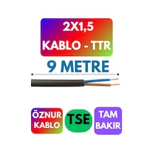 Öznur 2x1,5 Ttr Kablo Siyah Metre Seçenekli - 9 Metre