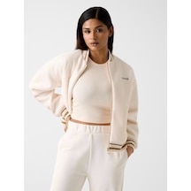 Guess Edie Ribana Örgülü Kadın Crop Atlet V3gp19k8rt2 Ekru